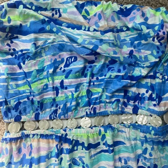 Lilly Pulitzer Strapless Maxi Dress in Blue and Green - Picture 5 of 9